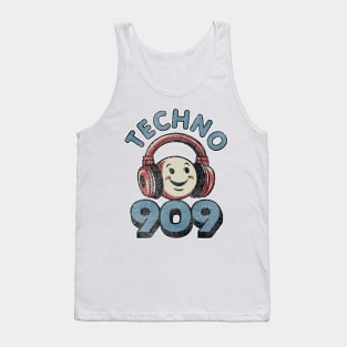 Techno 909 - Retro Vintage Distressed Logo Tank Top